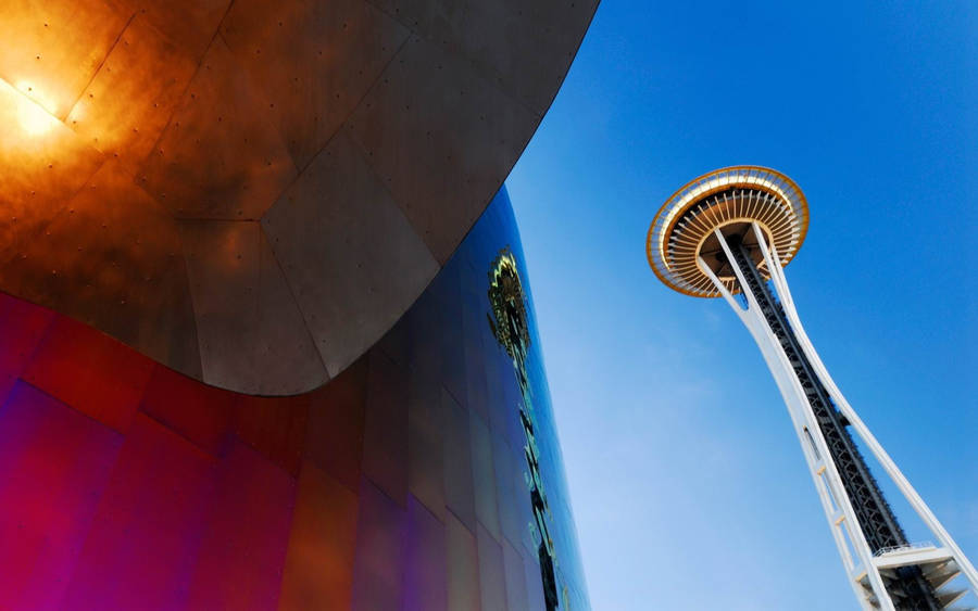 Space Needle Red Structure Wallpaper