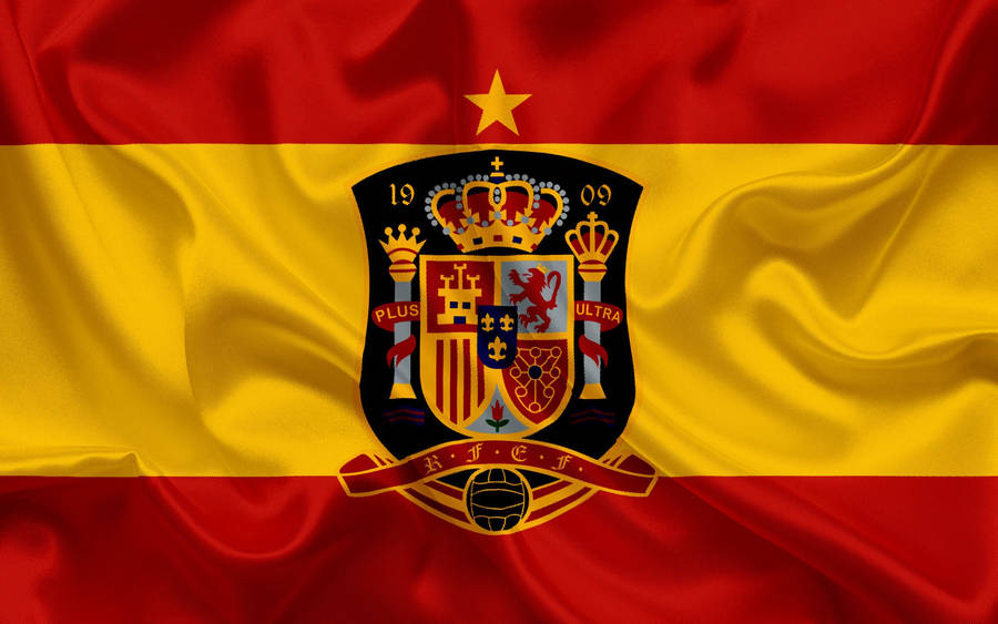 Spain Flag Iconic Coat Of Arms Wallpaper