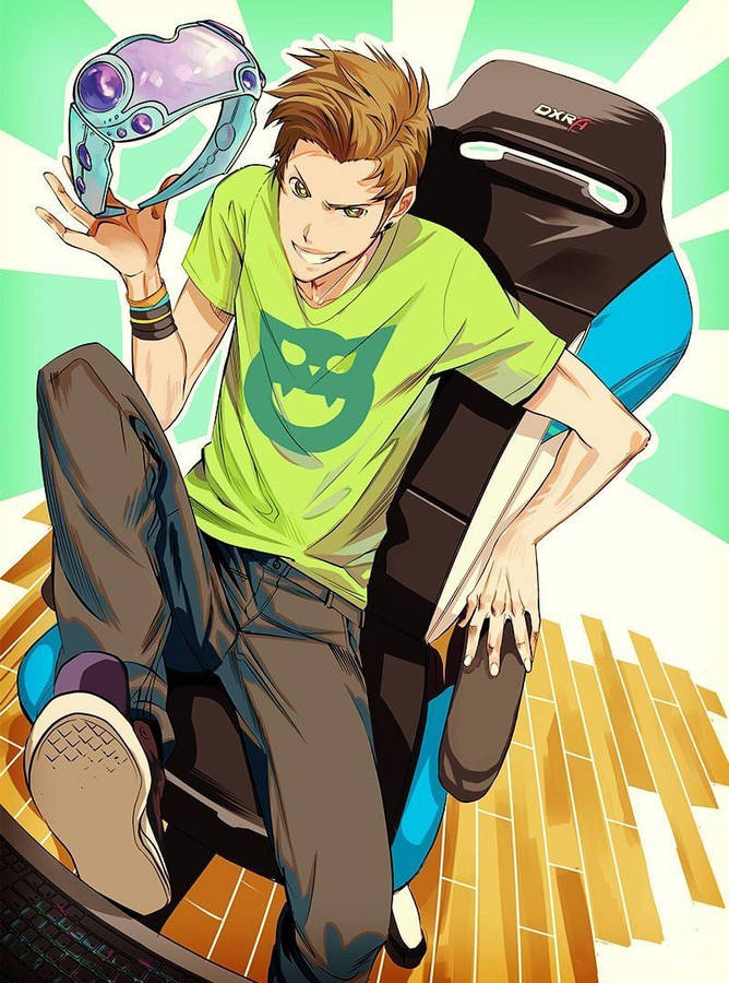 Spanish Youtuber & Gamer El Rubius Omg Poses In His Anime Drawing Wallpaper