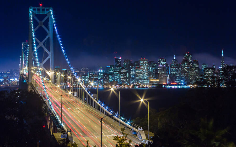 Sparkling Bridge Skyline San Francisco Photography Wallpaper