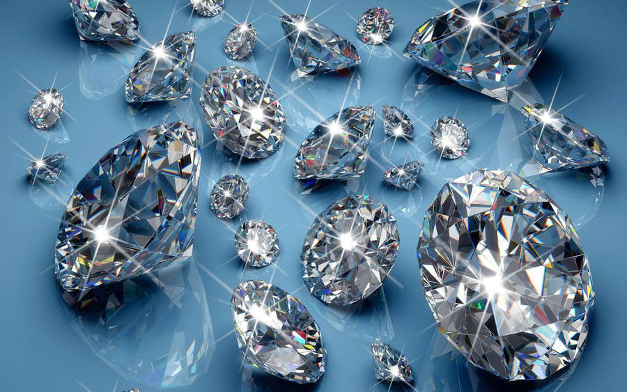 Sparkling Diamonds Blue Table Wallpaper