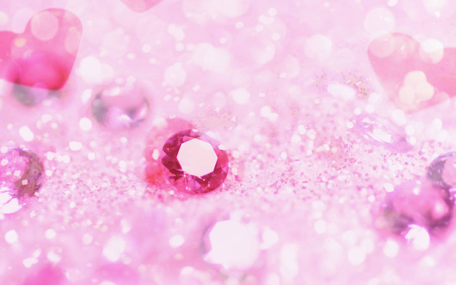 Sparkling Pink Diamonds And Gems Wallpaper