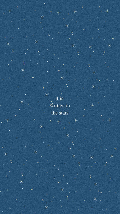 Sparkling Stars On Blue Aesthetic Quote Iphone Wallpaper