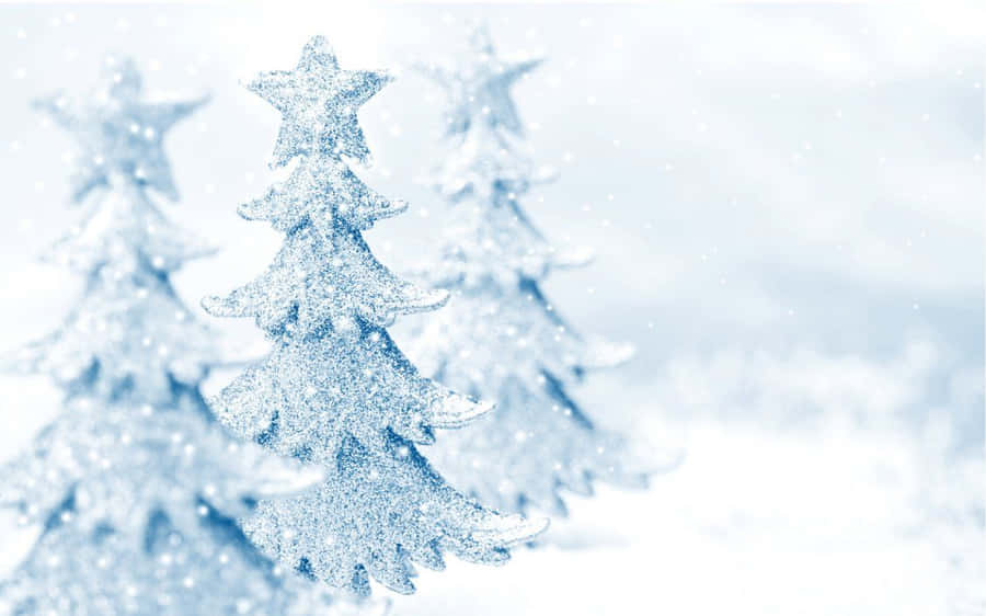 Sparkly Blue Snow White Christmas Wallpaper