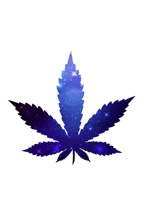 Sparkly Blue Weed Leaf Wallpaper