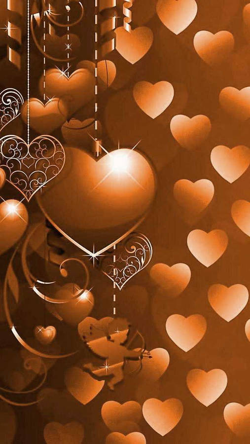 Sparkly Brown Heart Wallpaper