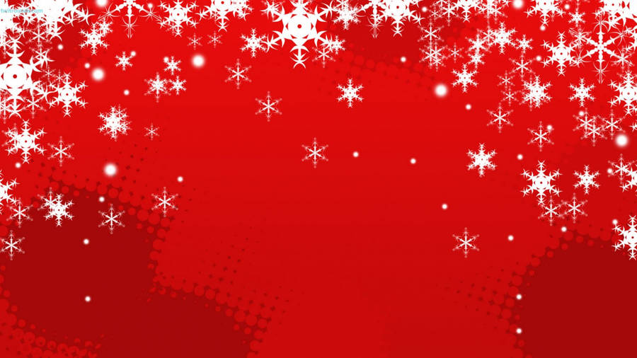 Sparkly Snowflakes Red Christmas Background Wallpaper