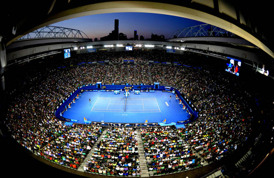 Spectacular Fisheye View Of The Australian Open Wallpaper