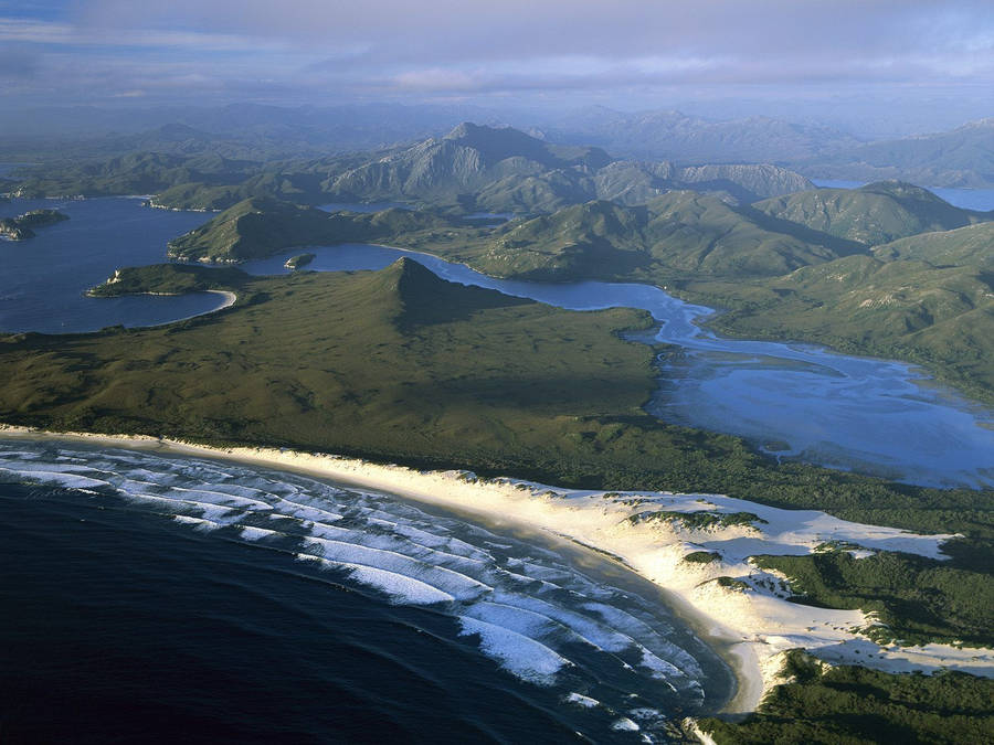 Spectacular View Of Hannant Beach, Tasmania Wallpaper