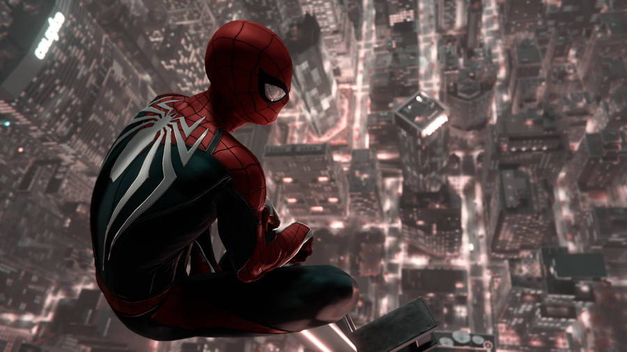 Spider Man Above New York Wallpaper