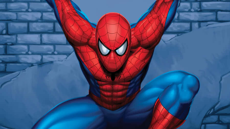 Spider Man Swinging Through The City Wallpaper