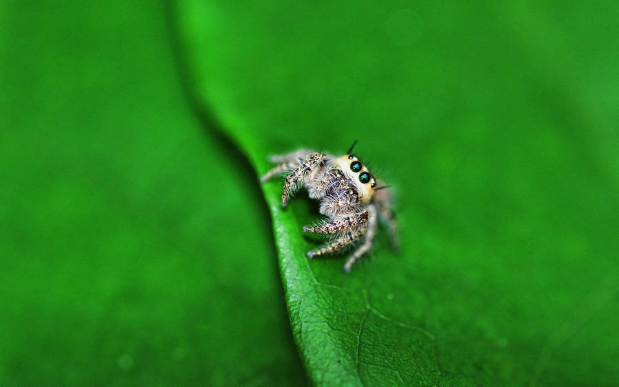 Spider On A Leaf Wallpaper