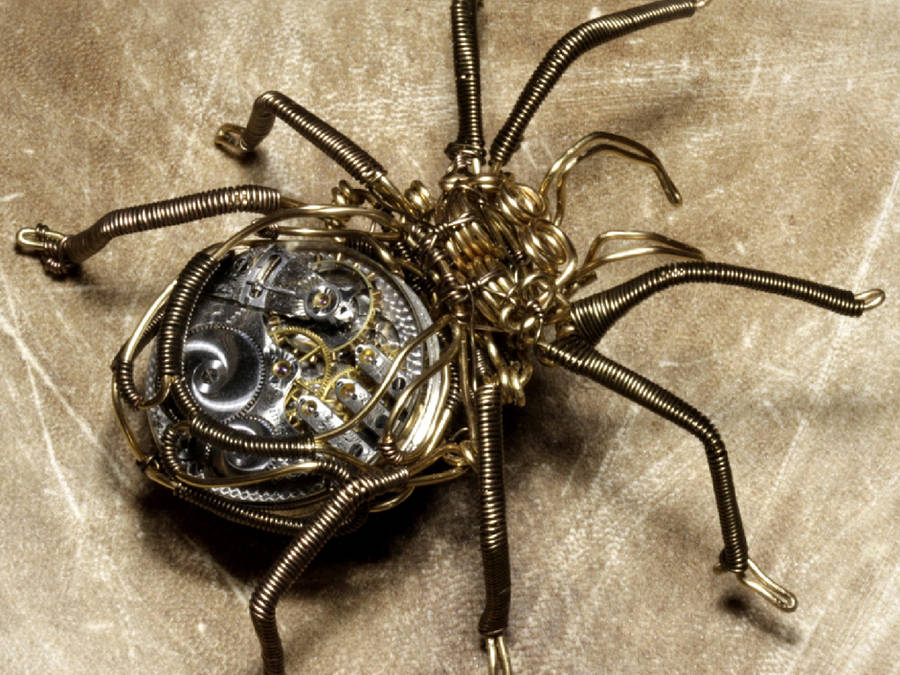 Spider With Mechanical Pieces Wallpaper