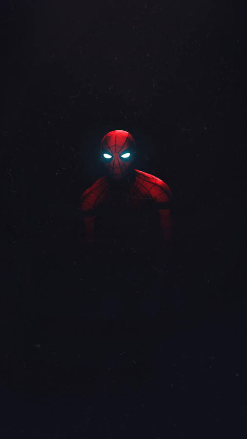 Spiderman Glowing Eyes 2k Amoled Wallpaper