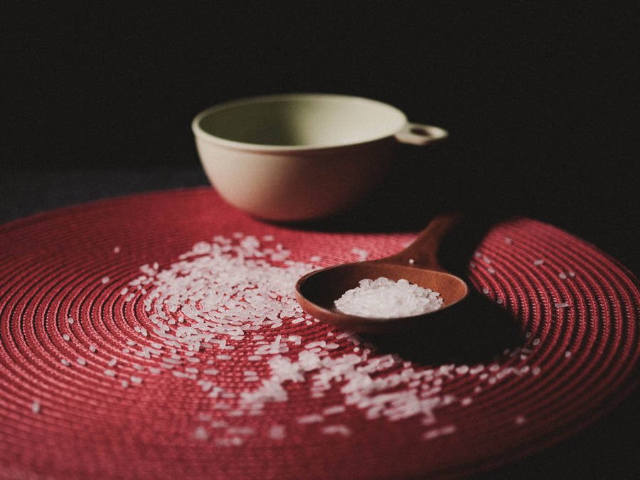 Spilled Bowl Of White Rice Wallpaper