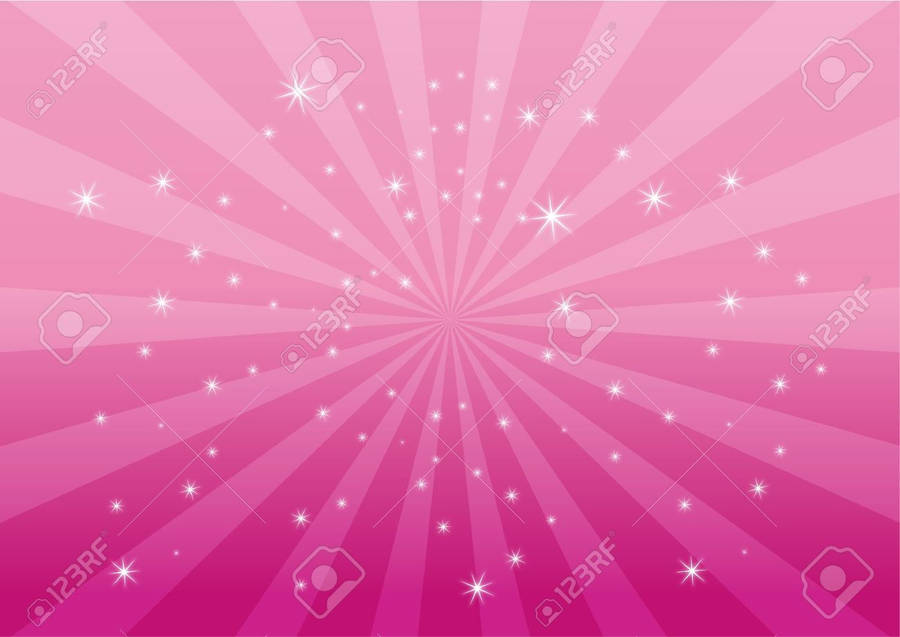 Spinning Kawaii Pink Background With Stars Wallpaper