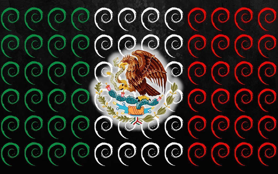 Spiral Mexico Flag Design Wallpaper