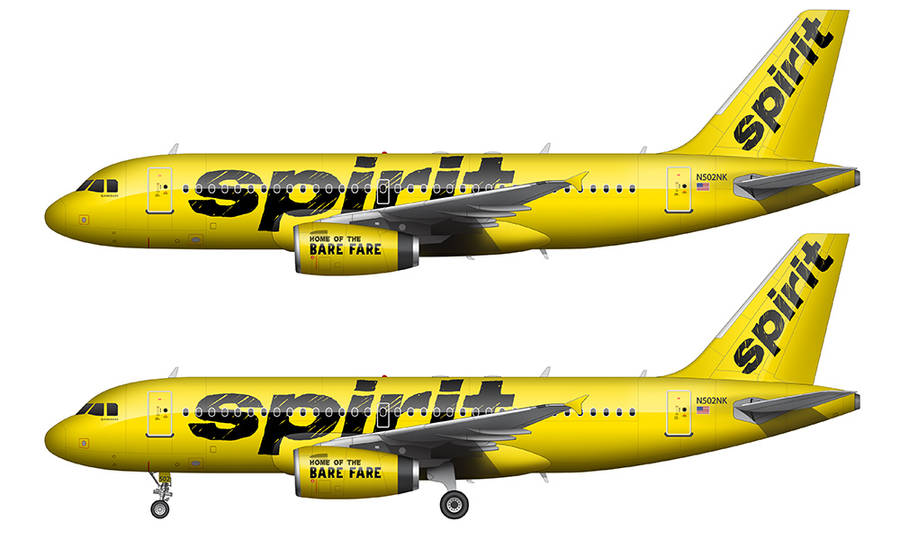 Spirit Airlines Yellow Airplane Models Wallpaper