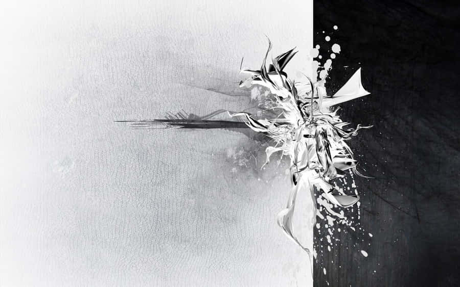 Splash Black And White Abstract Wallpaper