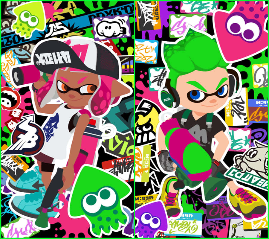 Splatoon 2 Action-packed In-game Battle Wallpaper