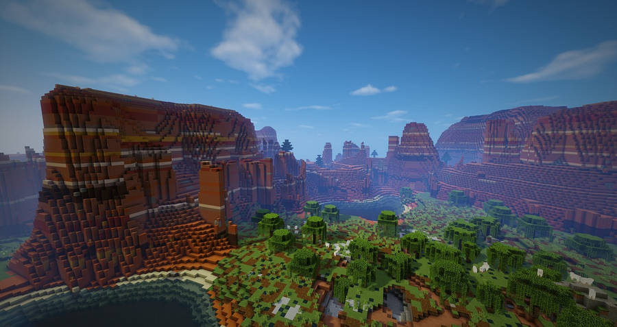 Splendid Minecraft Mountainous Landscape Wallpaper