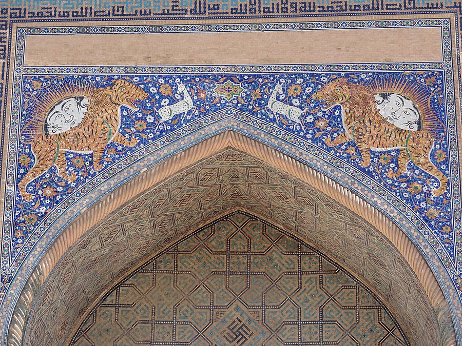 Splendor Of Sherdor Madrassah In Samarkand, Uzbekistan Wallpaper