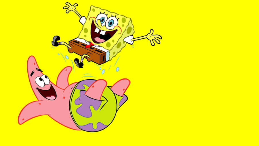 Sponge Bob Patrick Bouncing Fun Wallpaper