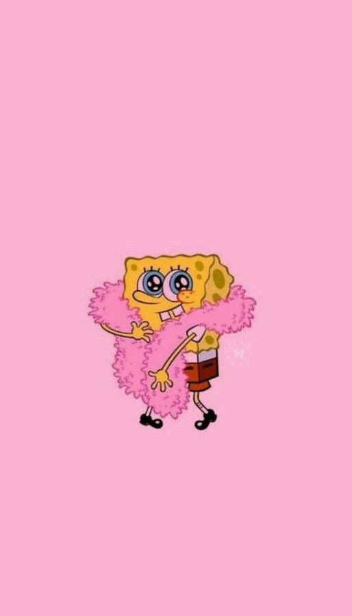 Spongebob Squarepants In Pink Scarf Wallpaper