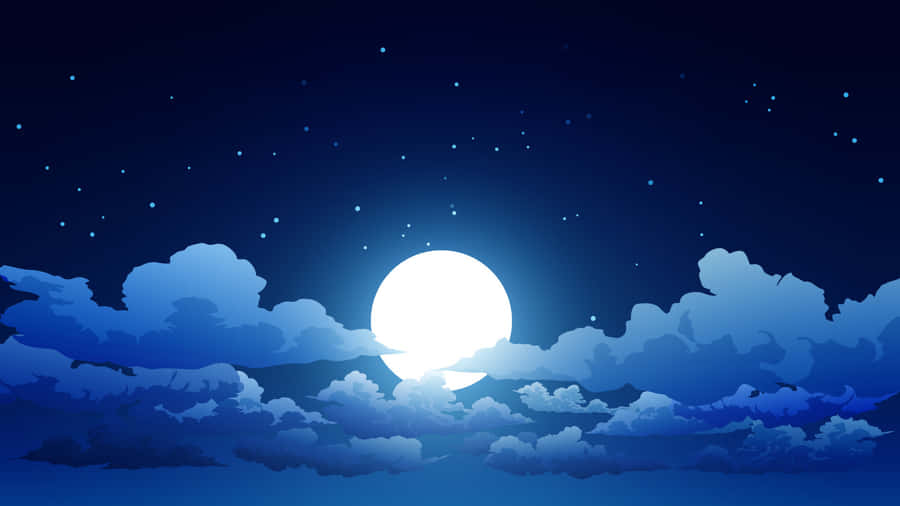 Spooky Clouds Night Sky Moon Animation Wallpaper