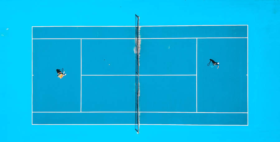 Sport Blue Tennis Court Wallpaper