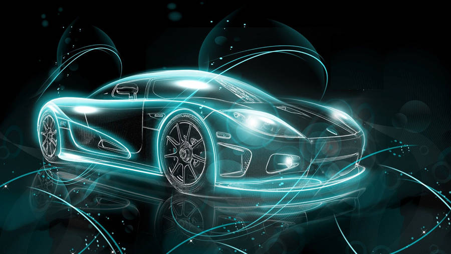 Sports Car Neon Aesthetic Wallpaper