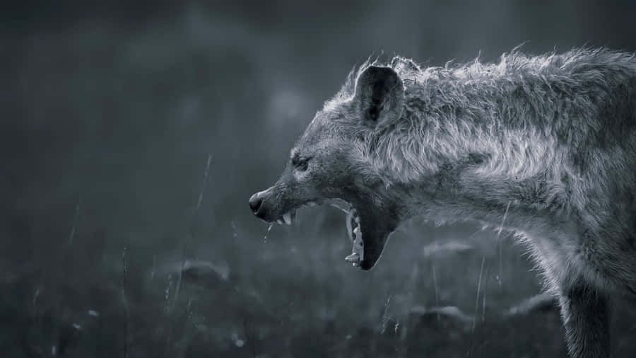 Spotted Hyenain Rain Wallpaper