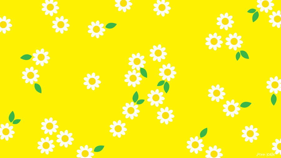Spring Desktop White Flower Pattern Wallpaper