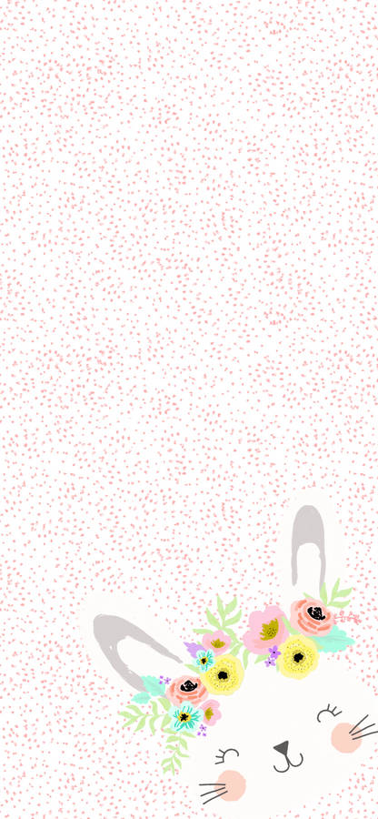 Spring Iphone Bunny Flower Crown Wallpaper