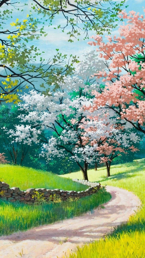 Spring Painting Beautiful Phone Wallpaper