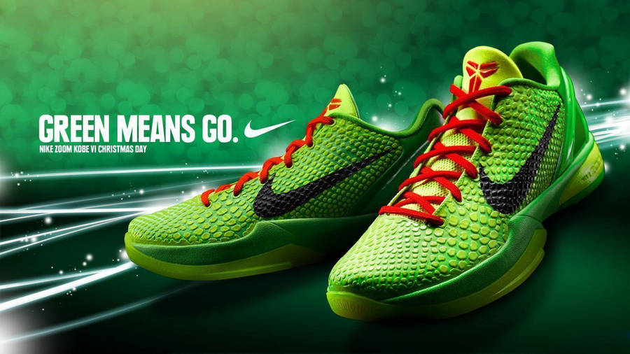 Sprint Green - Unleashing The Power Of Nike Shoes Wallpaper