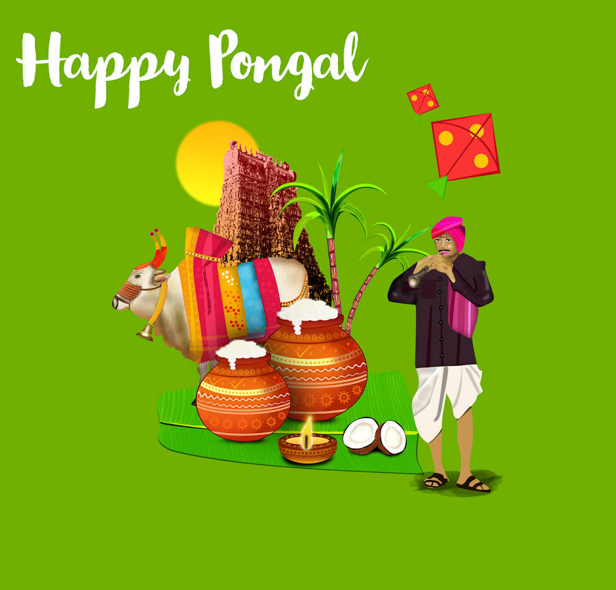 Square Collage Happy Pongal Wallpaper