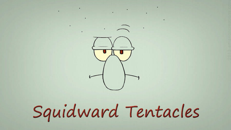 Squidward Tentacles Face With Name Wallpaper
