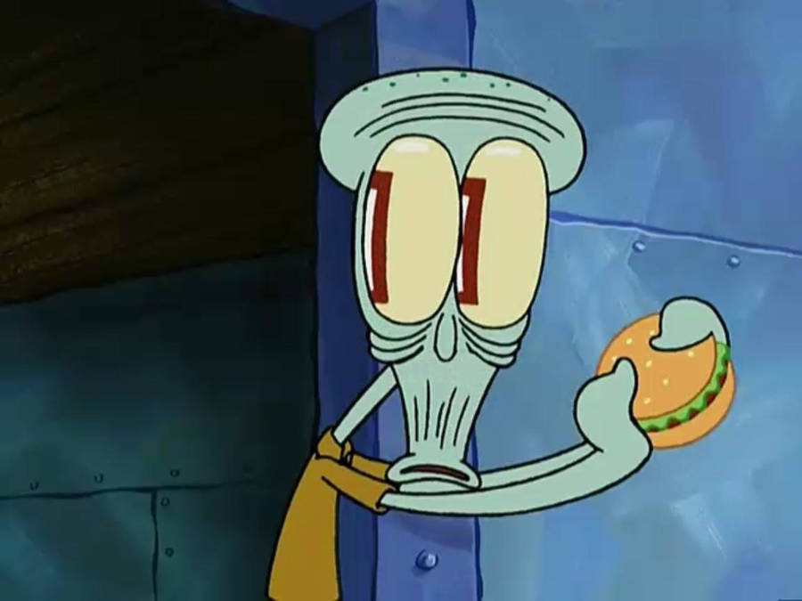 Squidward Tentacles Funny Burger Meme Wallpaper