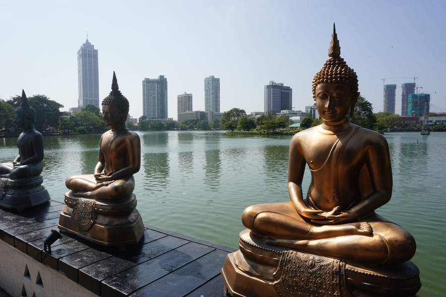 Sri Lanka Buddha Beira Lake Wallpaper