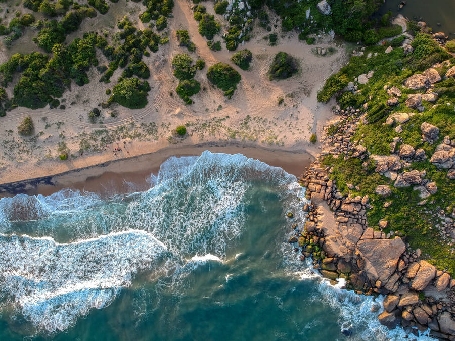 Sri Lanka Lahugala Beach Aerial Wallpaper