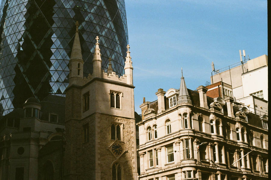 St Andrew Church With The Gherkin Wallpaper