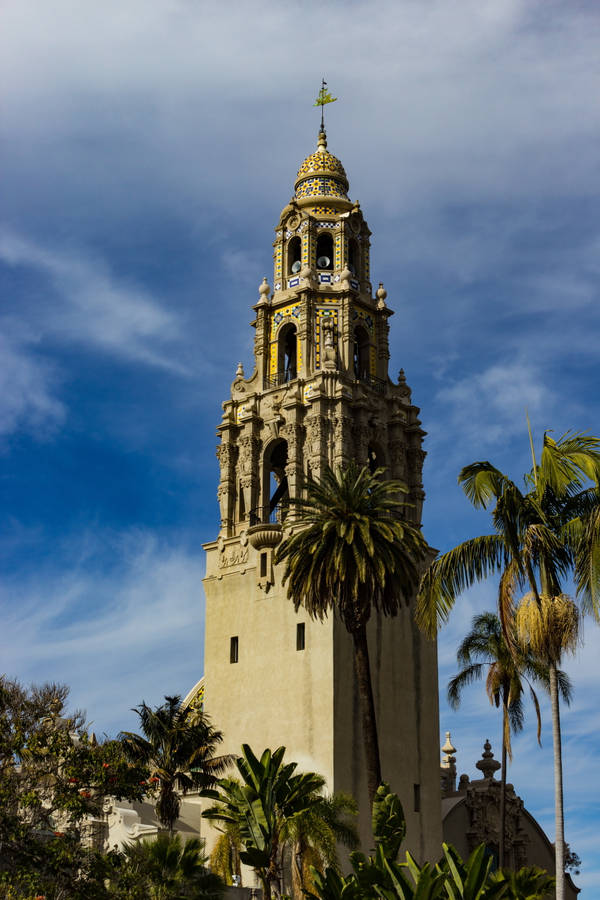 St Francis Chapel Bell Tower Inside Balboa Park Wallpaper