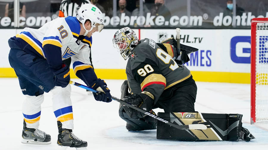 St. Louis Blues Brayden Schenn Versus Vegas Golden Knights Wallpaper