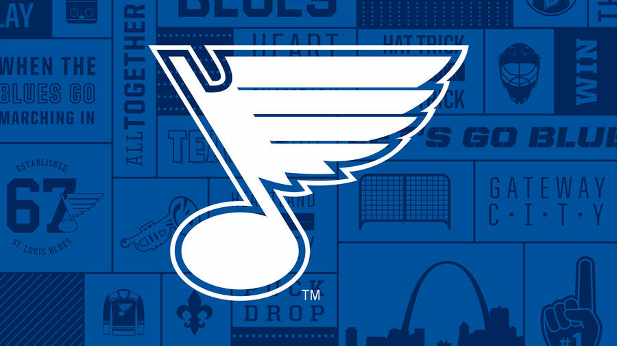 St Louis Blues White Note Logo Wallpaper