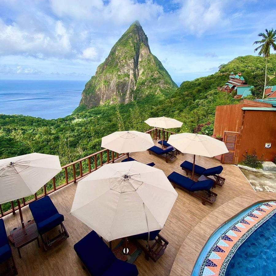 St. Lucia Outdoor Patio Wallpaper