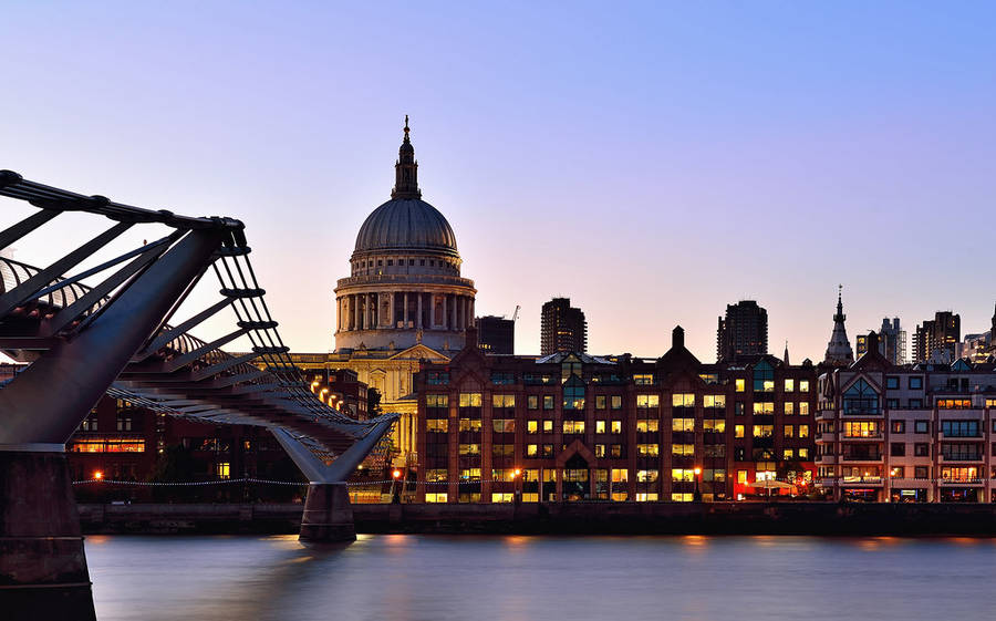 St Paul Cathedral Sunset Millennium Bridge Wallpaper