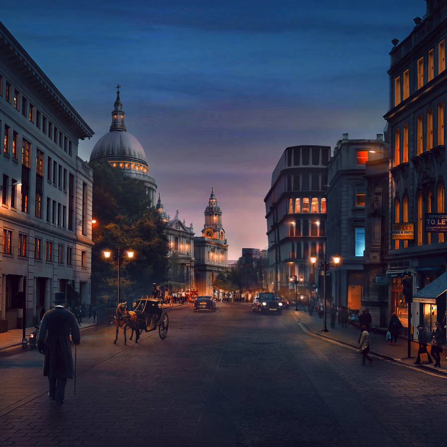 St Paul London Street Artwork Wallpaper