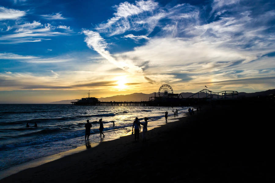 Sta. Monica Los Angeles Sunset Wallpaper