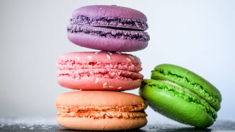 Stack Of Macaron Desserts Wallpaper